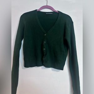Brandy Melville Green crop cardigan sweater